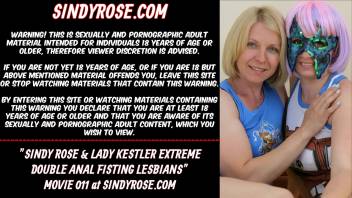 Sindy Rose and Lady Kestler extreme double anal fisting lesbians